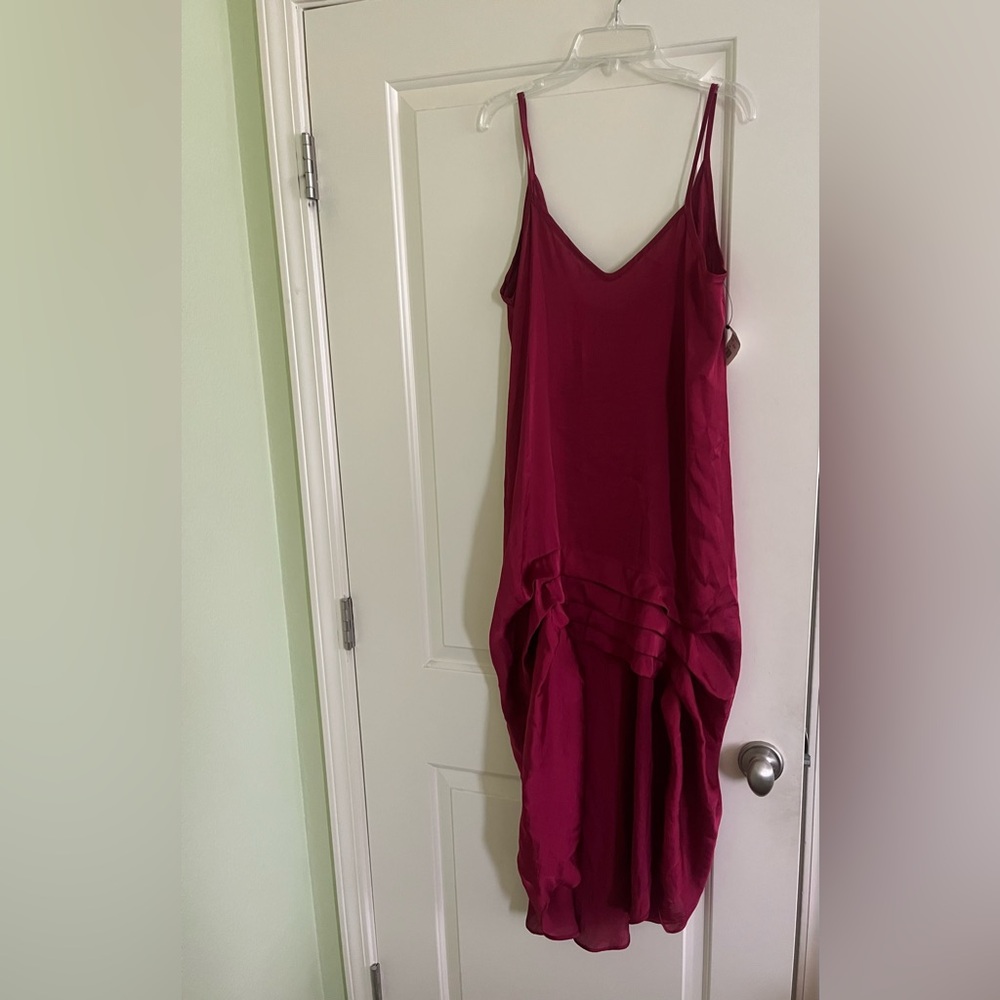 Women’s Sleeveless V-Neck Mini Dress or shirt in Deep Berry